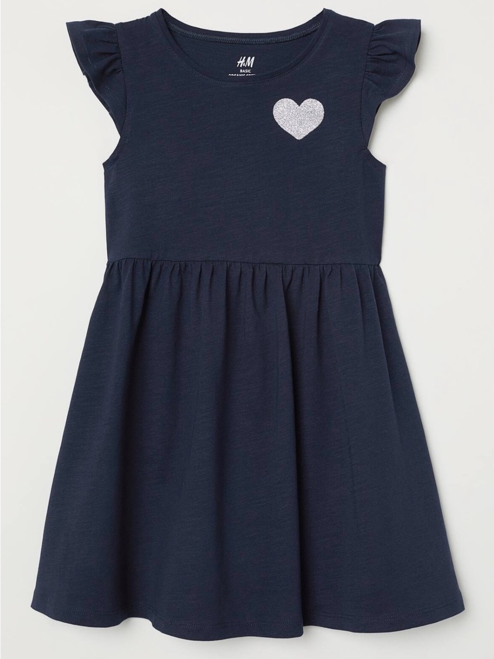 H&M Cotton Jersey Dress in Navy Blue | Size 4-6Y